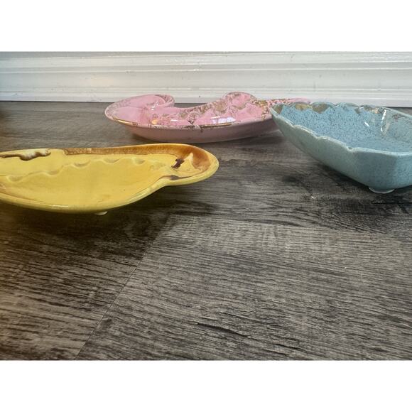 Lot Of (3) Vintage MCM Ceramic Ashtrays Lane & Co. California Pottery Atomic - Picture 10 of 16